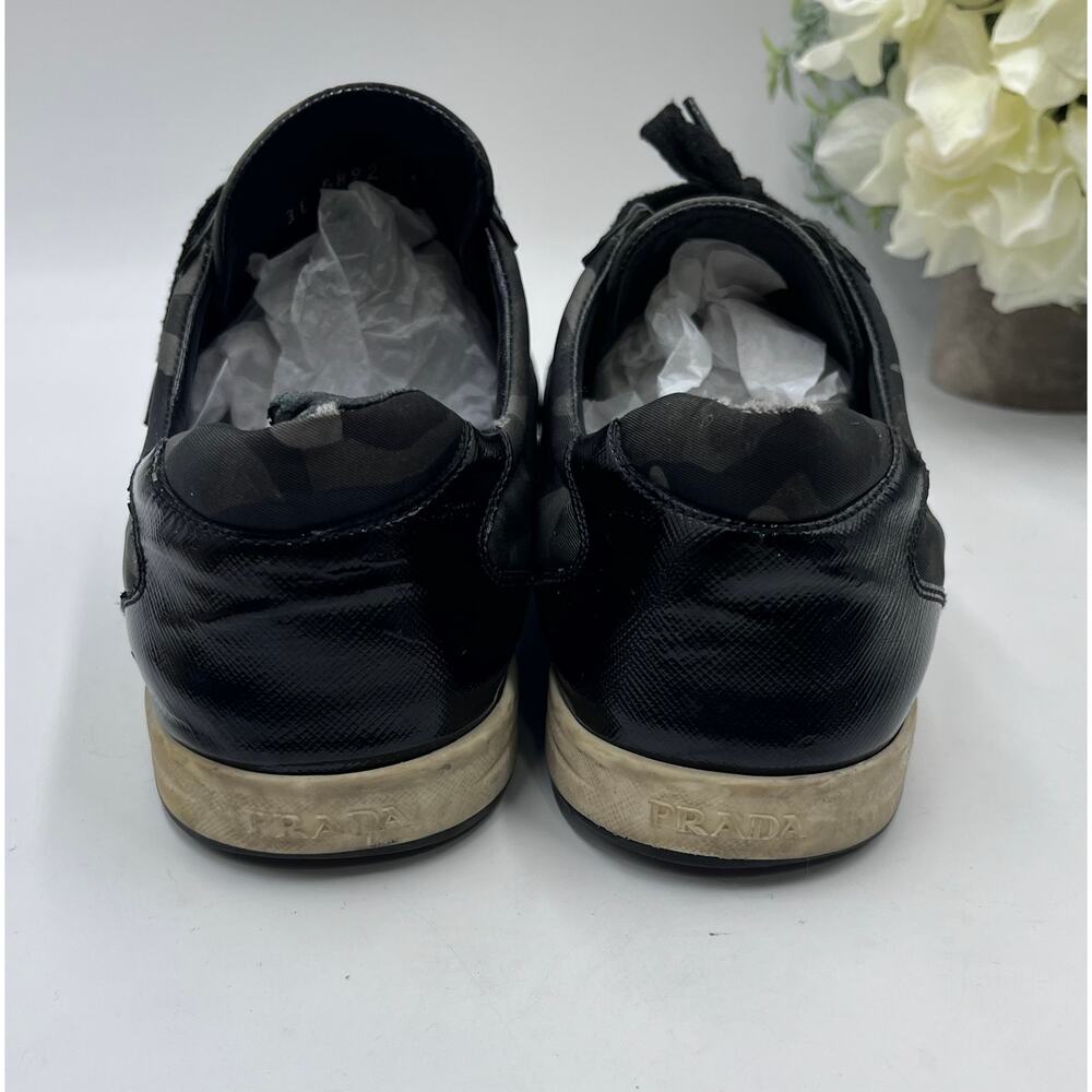 Prada Mens Green Black Gray Leather Accent Camo Trainers Sneakers Sz 41/M8/W9.5 - Picture 5 of 12